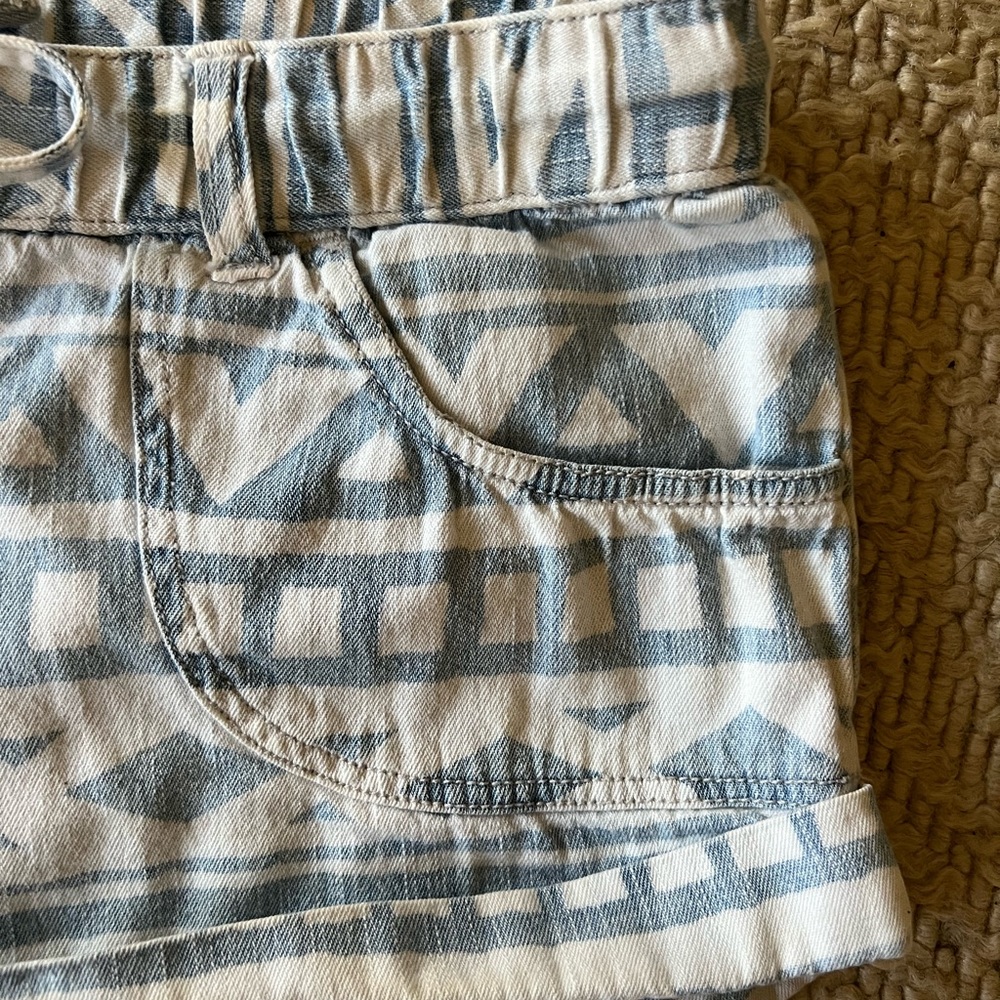 Roxy Tribal Drawstring Denim Shorts - M - Picture 2 of 9
